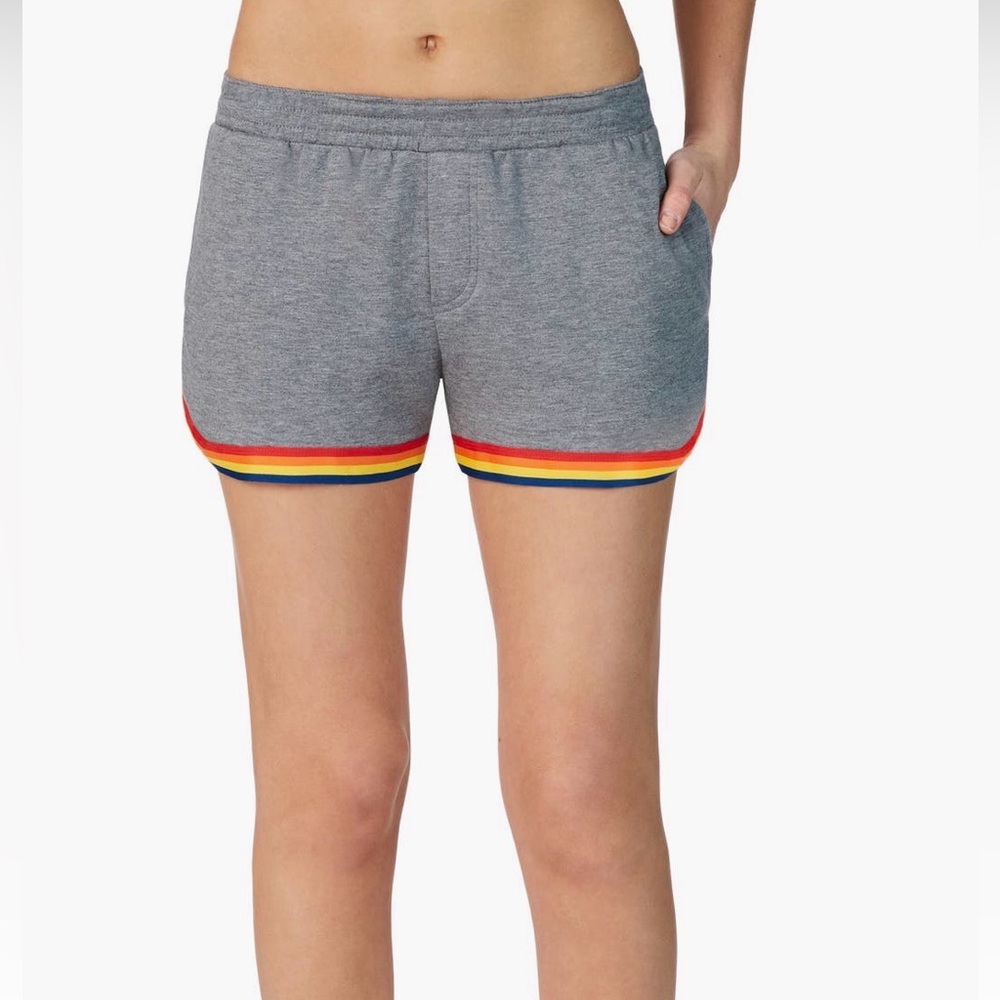 Room Service Lounge Shorts with Rainbow Trim, Athletic Heather Grey, Size M